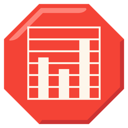bar chart and stop sign