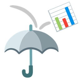 bar chart and umbrella