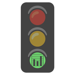 bar chart and vertical traffic light