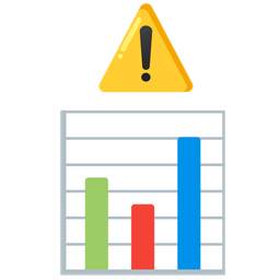 bar chart and warning