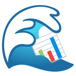 bar chart and water wave