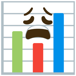 bar chart and weary face