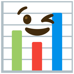 Bar chart and Winking face