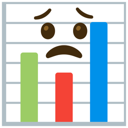 bar chart and worried face