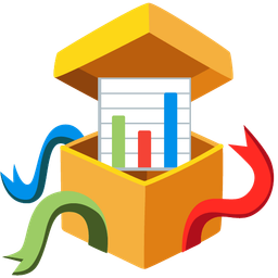 bar chart and wrapped gift
