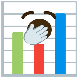 bar chart and yawning face