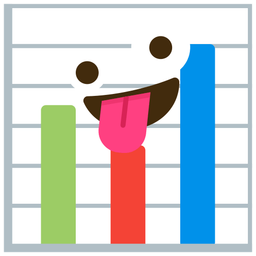 Bar chart and Zany face