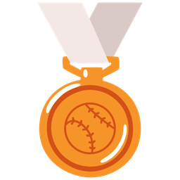 baseball and 3rd place medal