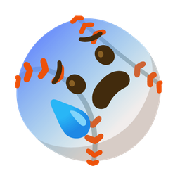 baseball and anxious face with sweat