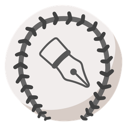 baseball and black nib