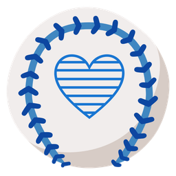 baseball and blue heart