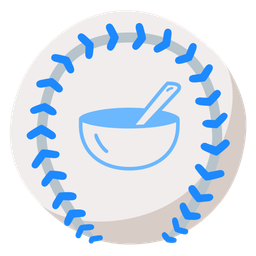 baseball and bowl with spoon