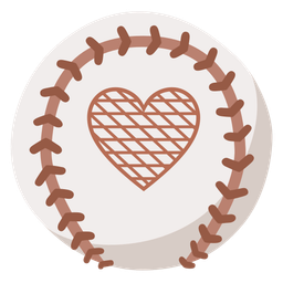 baseball and brown heart