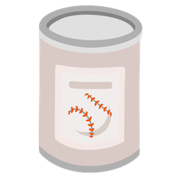 baseball and canned food