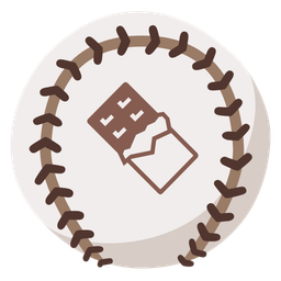 baseball and chocolate bar