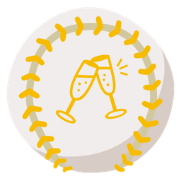 baseball and clinking glasses