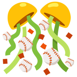 baseball and confetti ball