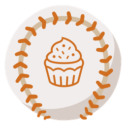 baseball and cupcake