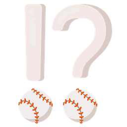 baseball and exclamation question mark