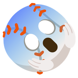 Baseball and Face screaming in fear