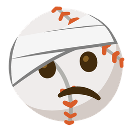 Baseball and Face with head-bandage