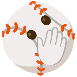 Baseball and Face with open eyes and hand over mouth