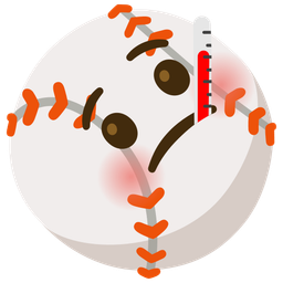 baseball and face with thermometer