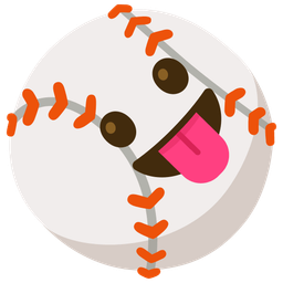 Baseball and Face with tongue