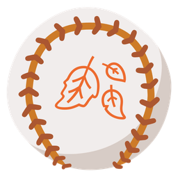 baseball and fallen leaf