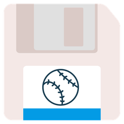 baseball and floppy disk