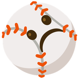 Baseball and Frowning face