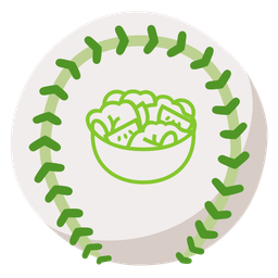 baseball and green salad