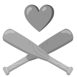 baseball and grey heart