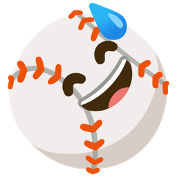 Baseball and Grinning face with sweat