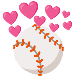 baseball and heart with arrow
