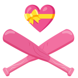 baseball and heart with ribbon