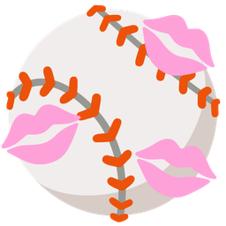 baseball and kiss mark