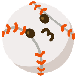 Baseball and Kissing face