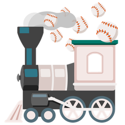 baseball and locomotive