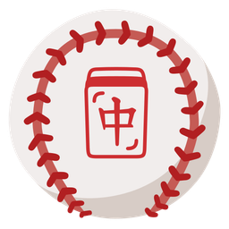 baseball and mahjong red dragon