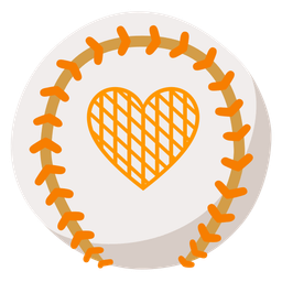 baseball and orange heart