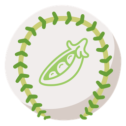 baseball and pea pod
