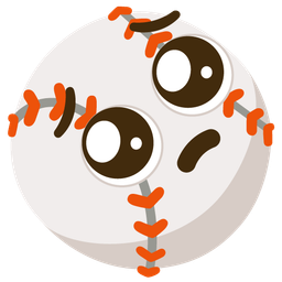 baseball and pleading face