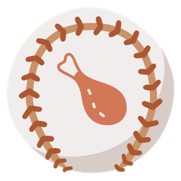 baseball and poultry leg