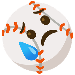 baseball and sad but relieved face