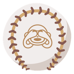 baseball and see-no-evil monkey
