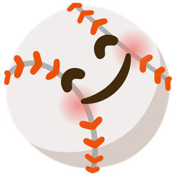 Baseball and Smiling face with smiling eyes