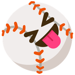 Baseball and Squinting face with tongue