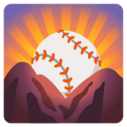baseball and sunrise over mountains