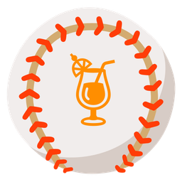 baseball and tropical drink